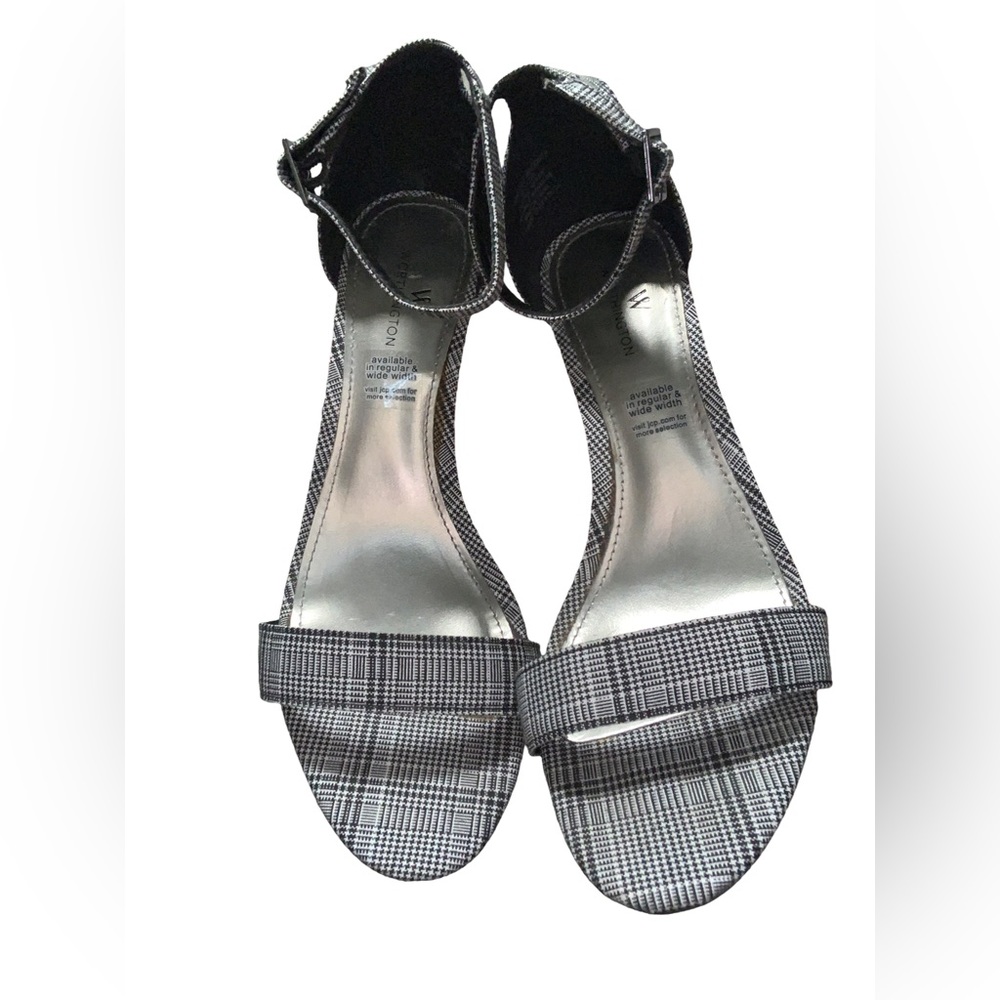 90s Style Black and White Plaid Heels